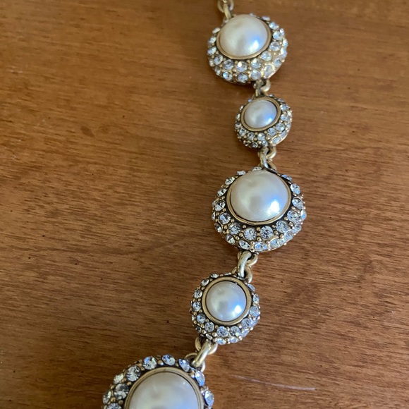 J Crew Gold Pearl and Crystal Necklace - Picture 5 of 6